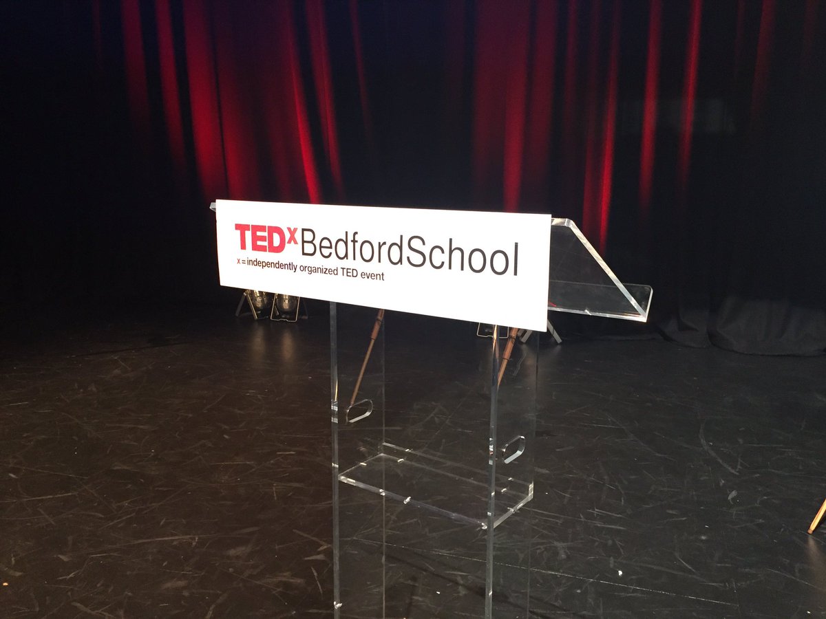 BedfordSchool's tweet photo. The stage is all set for #TEDxBedfordSchool - rethinking the norm. #BoyLed #inspiring https://t.co/VNQUShnCCx