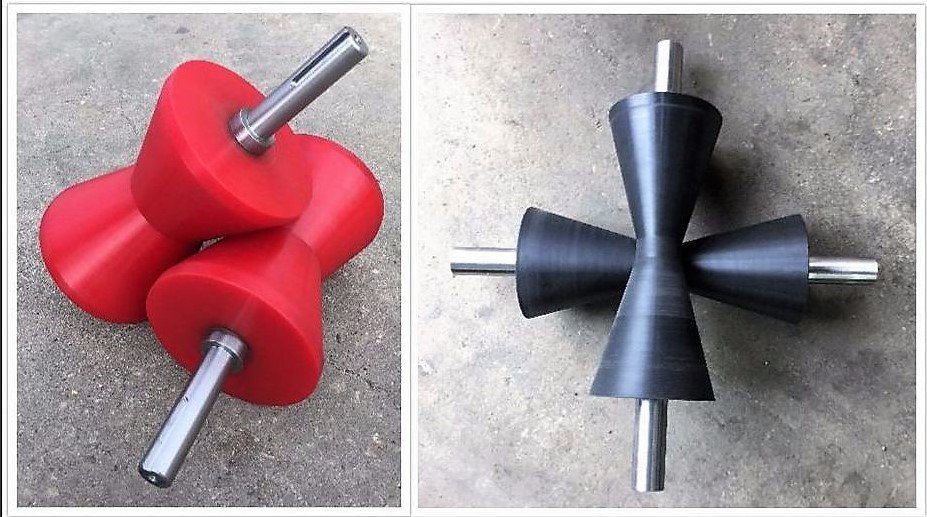 MUIUrethane's tweet image. Here are 2 different types of #VRollers we just finished up. #urethane #pipeline #HorizontalDirectionalDrilling #HDD #LayingPipe #oilandgas