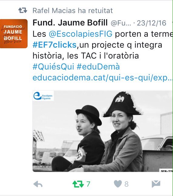 JosepAlegri's tweet photo. @ManelTrenchs @tv3cat @nuriacasals1975 Excel.lent idea! Us proposo que feu un cop d'ull al nostre projecte #EF7cliks @sol_reverter https://t.co/CjPuldzBe9
