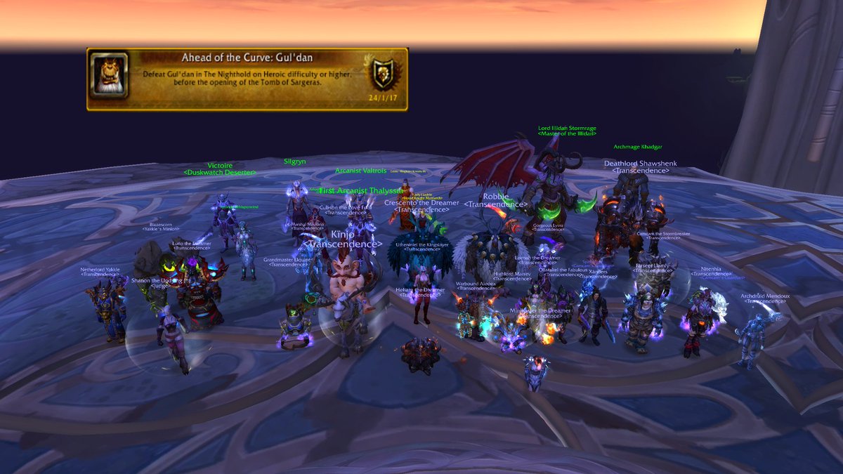 TranscendenceGG's tweet photo. And the grand warlock has bestowed upon our justice crew! Gul'dan goes down after an amazing series of fel magic and our Mythic Race begins! https://t.co/WBLVjeIsPi