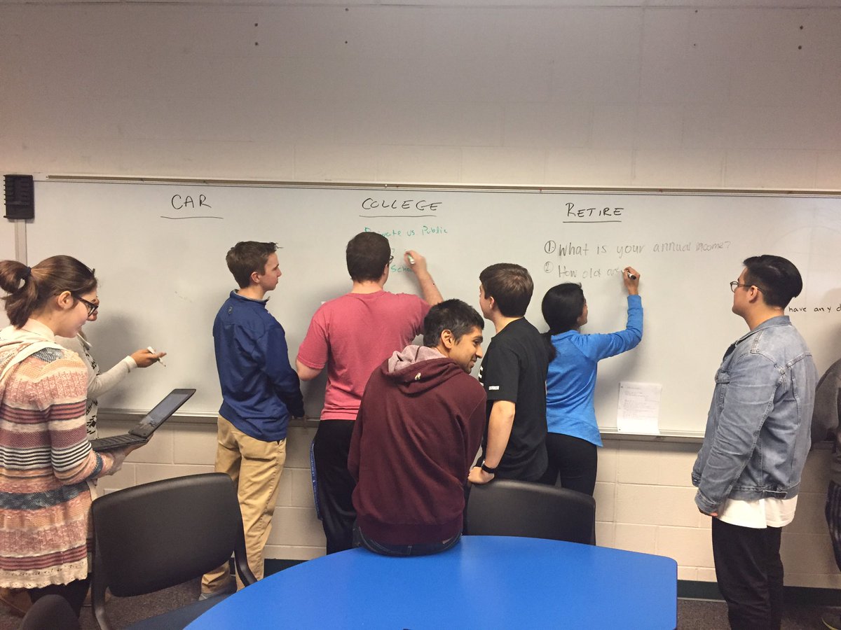 BusEdCrev's tweet photo. Cars? College? Retirement? Asking Qs...figuring out life using TVM in #VHacc today! #BusEdu #Accounting https://t.co/9DdGJMGY6s