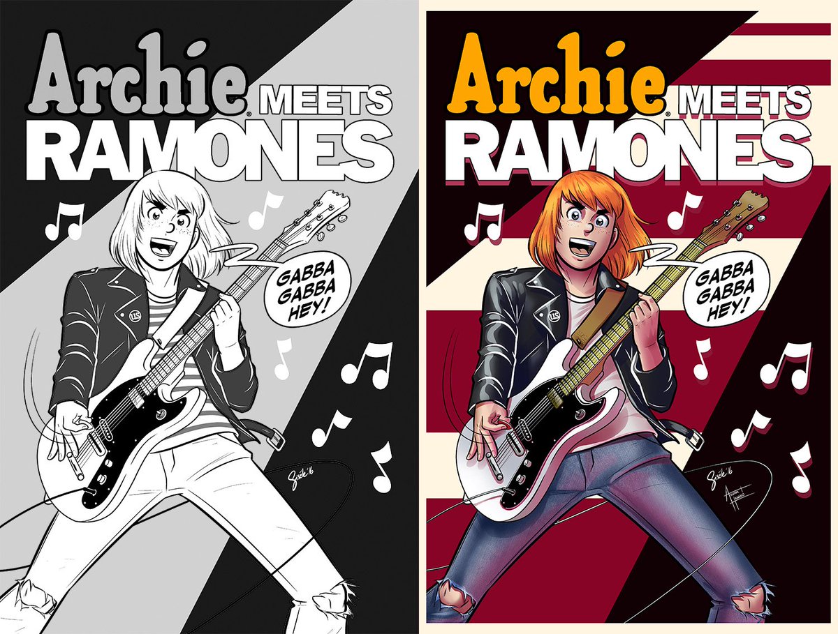 GiseleLagace's tweet image. Colors on my two #archiemeetsramones variant covers were done by Anwar Hanano bit.ly/2keZ3mZ #coloristappreciationday @alex_segura