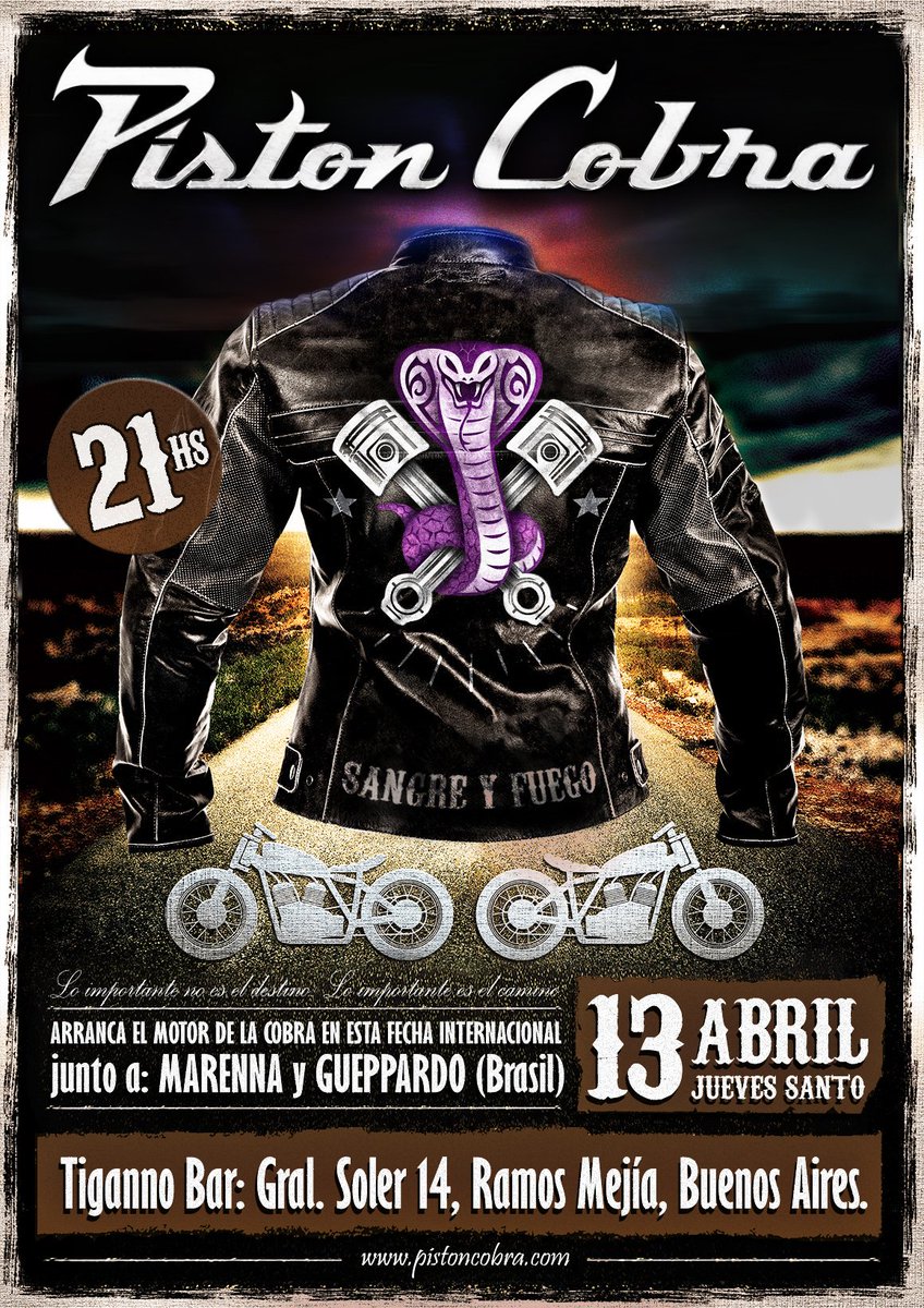 pistoncobra's tweet photo. Piston Cobra se presenta junto a Marenna Official y GUEPPARDO (desde Brasil) toda la potencia del Hard Rock junta! https://t.co/aJ2rV09vYF