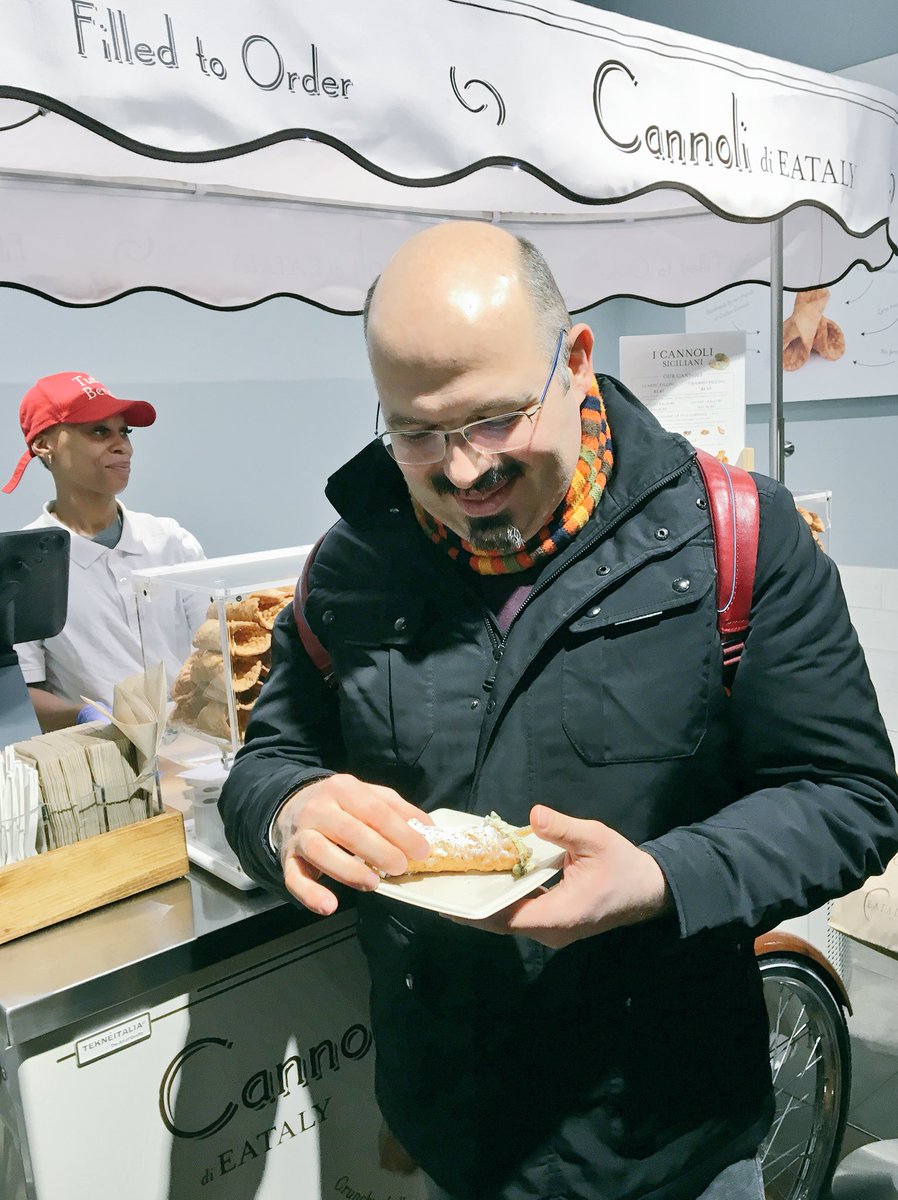 Foodinpro's tweet photo. At @EatalyBoston for #FIGM17 remembering @unimessina #FoodInMed #Sicily #cannoli #eataly #food https://t.co/hEp8vcnBdN