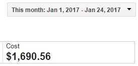 The average business uses $350 of their Google Grants money. Here's what one of our clients has managed so far in Jan. Get started today!