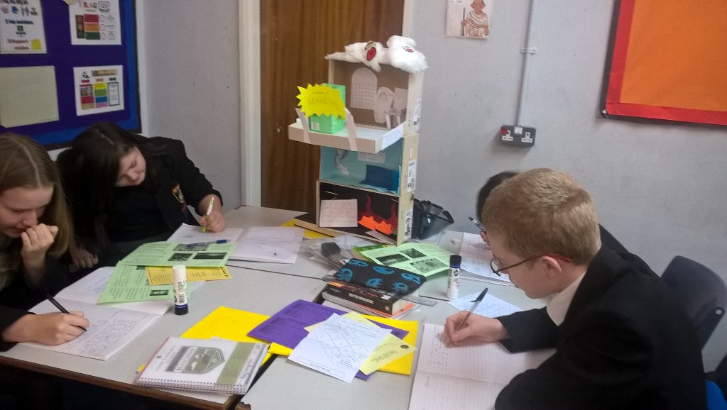 Miss_Whitworth's tweet photo. @MytonREP 9y1 using their models as teaching tools for Heaven, Hell and Purgatory https://t.co/DcEWziLMAc