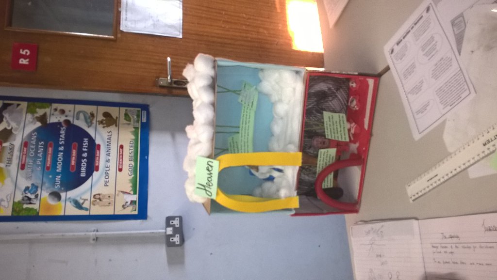 Miss_Whitworth's tweet photo. @MytonREP 9y1 using their models as teaching tools for Heaven, Hell and Purgatory https://t.co/DcEWziLMAc