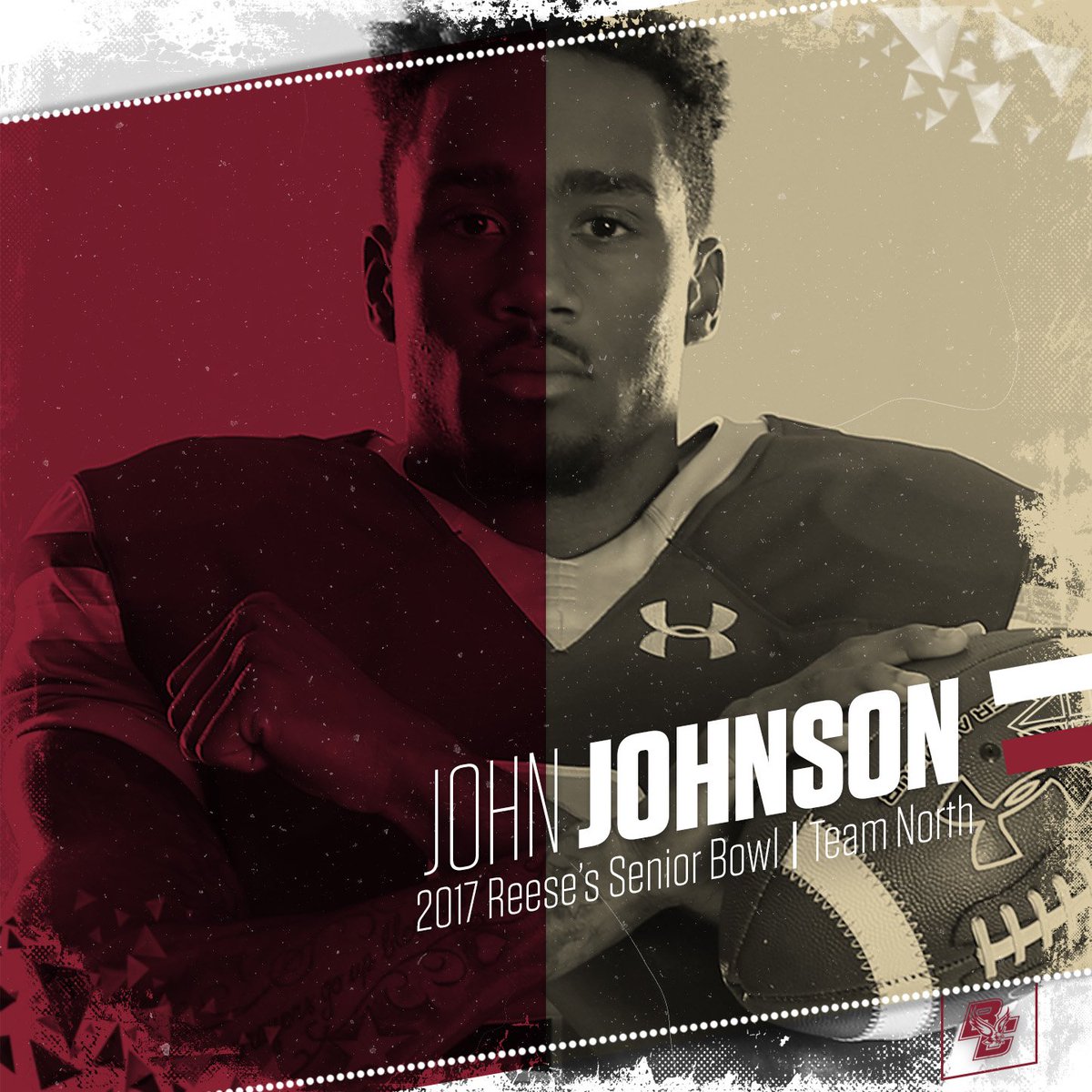 Boston College Football (@bcfootball) on Twitter photo Practice starts today at the <a href="/seniorbowl/">Panini Senior Bowl</a>. Good luck to John Johnson! We know you will represent the <a href="/BCEagles/">Boston College Eagles</a> well! Practice starts today at the <a href="/seniorbowl/">Panini Senior Bowl</a>. Good luck to John Johnson! We know you will represent the <a href="/BCEagles/">Boston College Eagles</a> well!