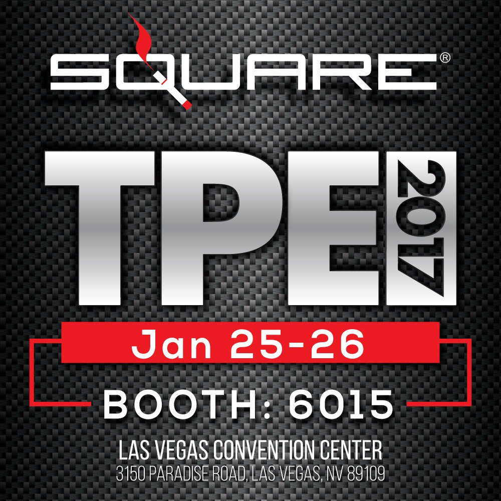 SquareSmoke's tweet photo. We will be attending @tobaccoplusexpo 2017 from Jan 25-26!
Stop by our booth #6015 to check out all of our latest products.
#squaresmoke https://t.co/mc56F8m0pv