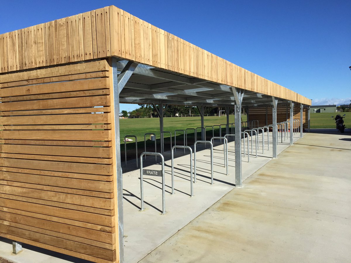 RollestonCol's tweet image. Check out the awesome bike sheds @RollestonCol I hope we see them full next week! #beingactive #cleanair #lesscarsontheroad  @NZTAeducation