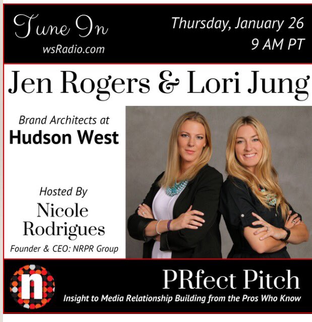 HudsonWestPR's tweet image. Tune in to #PRfectPitch on Thurs!