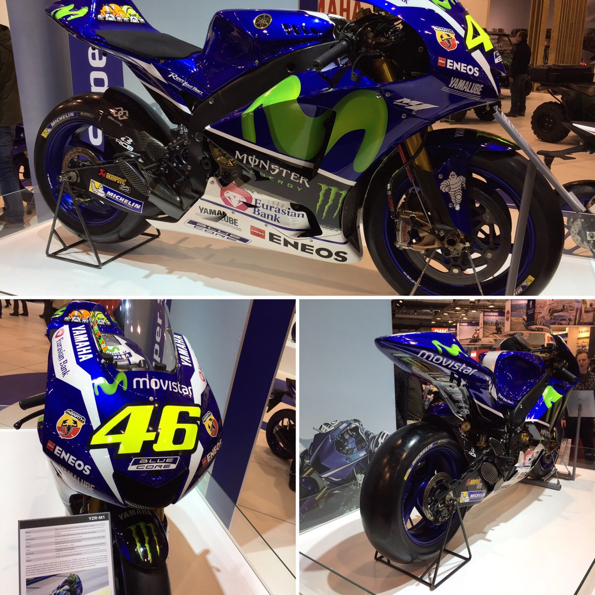 CylinderPics's tweet photo. #valentinorossi #bike from last year #YAMAHA #rossi #salondebruxelles @BoxOfficialVR46 @ValeYellow46 @Rossi46Vale https://t.co/UvEwVzpaLW