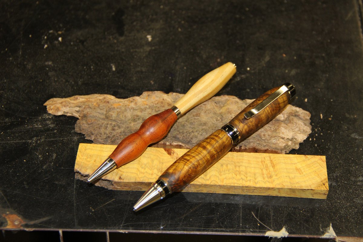 Buckhorn_High's tweet photo. Wow! Look at the beautiful handcrafted wooden pens created by Coach @stevenco44 Hughes' students. Coming soon - custom acrylic BHS pens! https://t.co/KL277Y8gFt