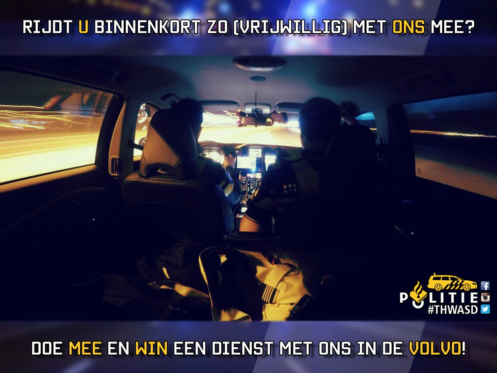 Wil jij een dienst mee in de Volvo? Like en RT om mee te doen. Bij 5000 volgers loten wij een winnaar! Voorwaarden: goo.gl/2Cimnf