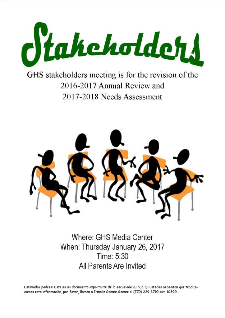 TolbertT03's tweet photo. Stakeholder's Meeting Thursday 5:30 GHS Media Center. See attached flyer. https://t.co/V8OLoTXiuL