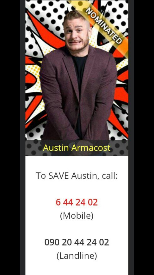 Save <a href="/austinarmacost/">Austin Armacost</a>...most entertaining and buff contestant in this series #iwannaseehisswimwearagain #saveaustin #cbb
