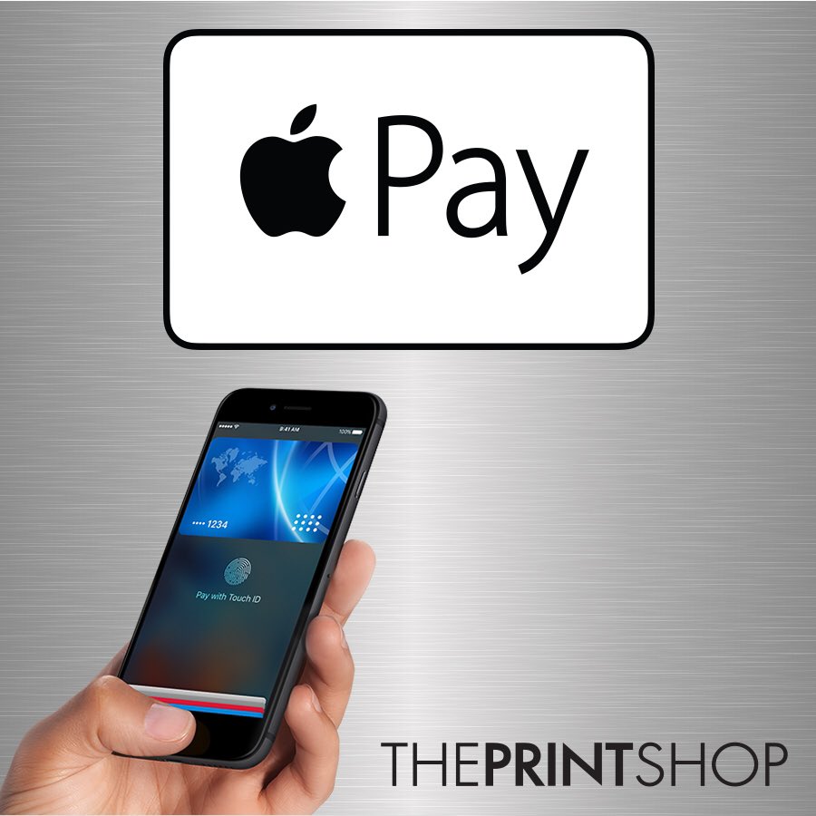 theprintshopsav's tweet photo. We now accept Apple Pay! Pick up your next order using just your phone. #apple #applepay #Savannah #print #design #printing https://t.co/XKNJSALvD8