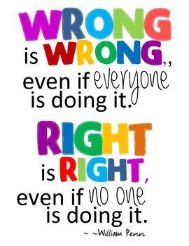 Mr_Samuels's tweet photo. #ECVM Thought image for the week of Friday, 13  - Thursday 19 January. Wrong is always wrong! https://t.co/xCGtpkQm94