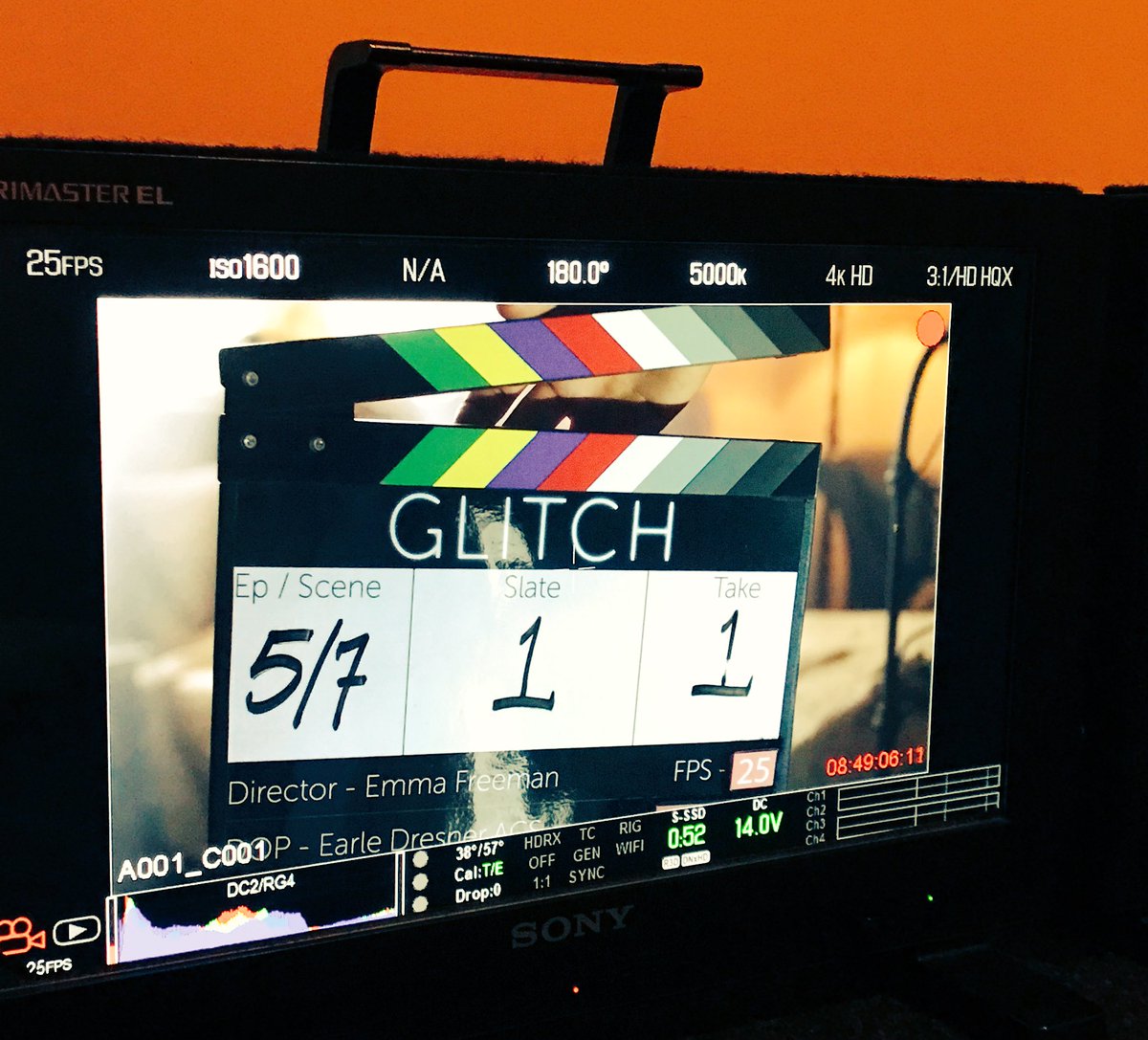 And we're off! Glitch Season 2 first clap. <a href="/emmamakesfilms/">Emma Freeman</a> at the helm. Wish us luck! #GlitchTV #Season2 #Netflix