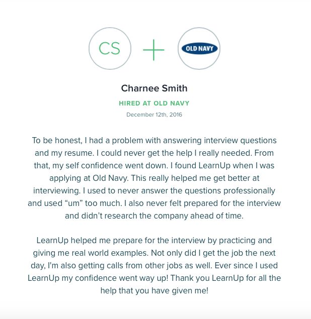 learnup's tweet photo. Congrats Charnee! All your hard work paid off and we're so happy we got to be a part of the process! #hired https://t.co/T9tLh4Hgla