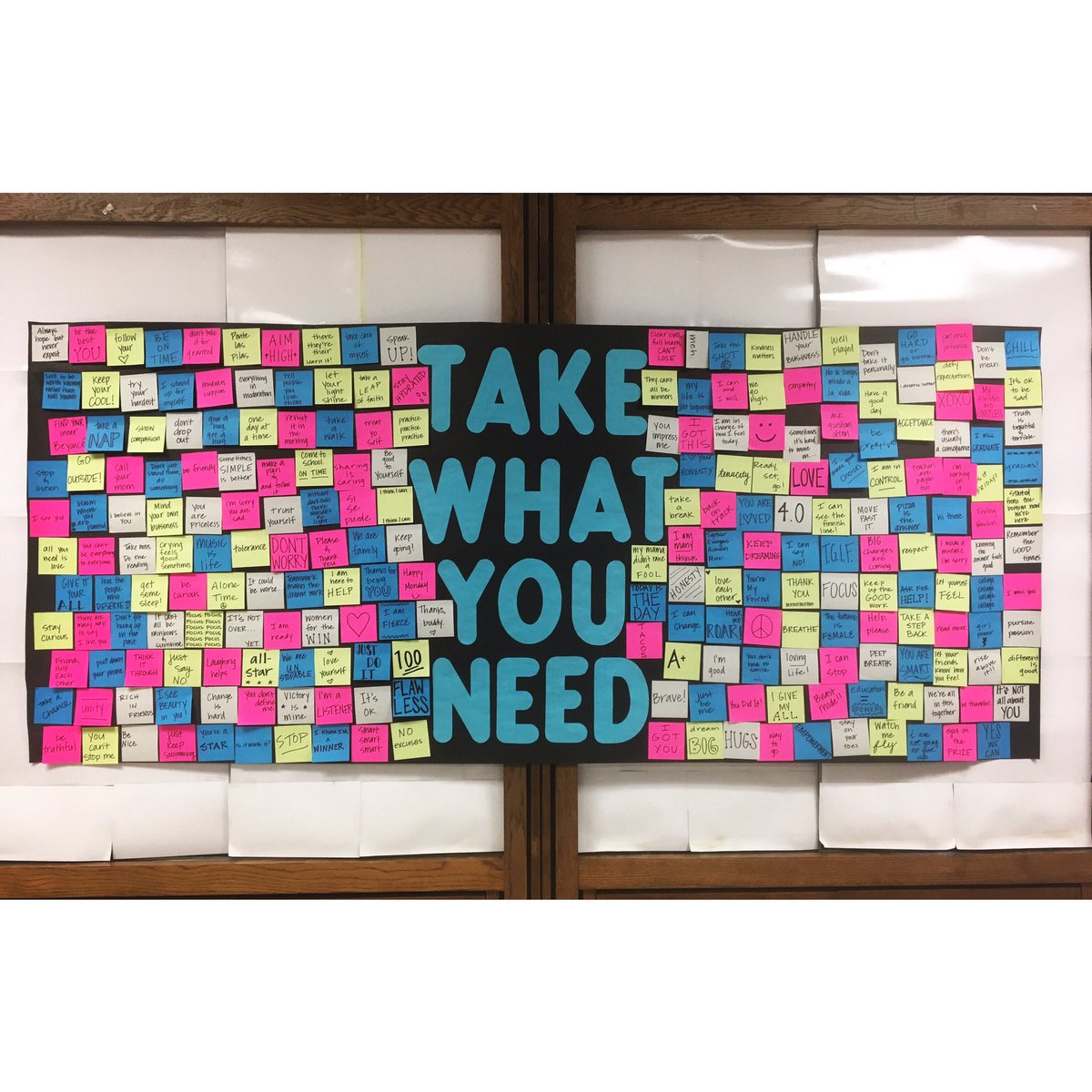 NECHSLibrary's tweet photo. It's been a long week at Reagan with lots of tears. We are stronger together. 💙 #LoveEachOther https://t.co/lQE3X5IJd4