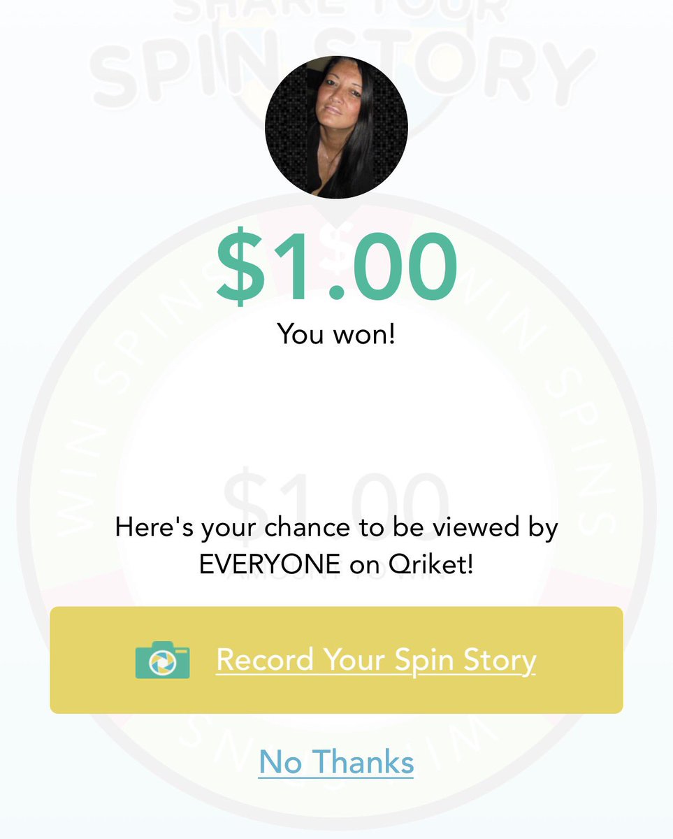 tikklmee's tweet photo. @jcomparel @Qriket πToday was #Awesome #ThankS 4the #FUN Can't believe I made Round5ππ»#Lucky π #SpinCode I WON $1.00π#QriketLIVE π°was #GREAT https://t.co/ZKCaBPpeHw