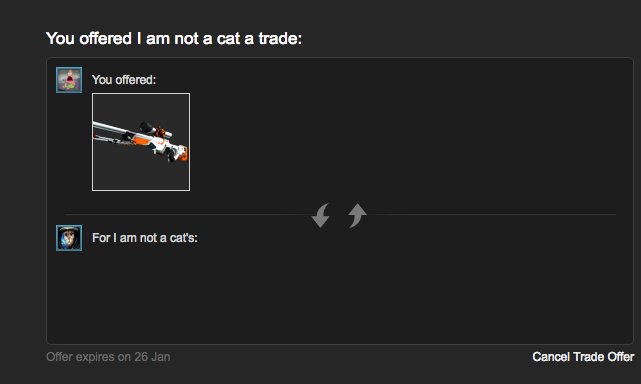 CSGOVIKINGSnet's tweet photo. Trade offer are just sent to the winner! Congratz https://t.co/ZNeKSqpvSO