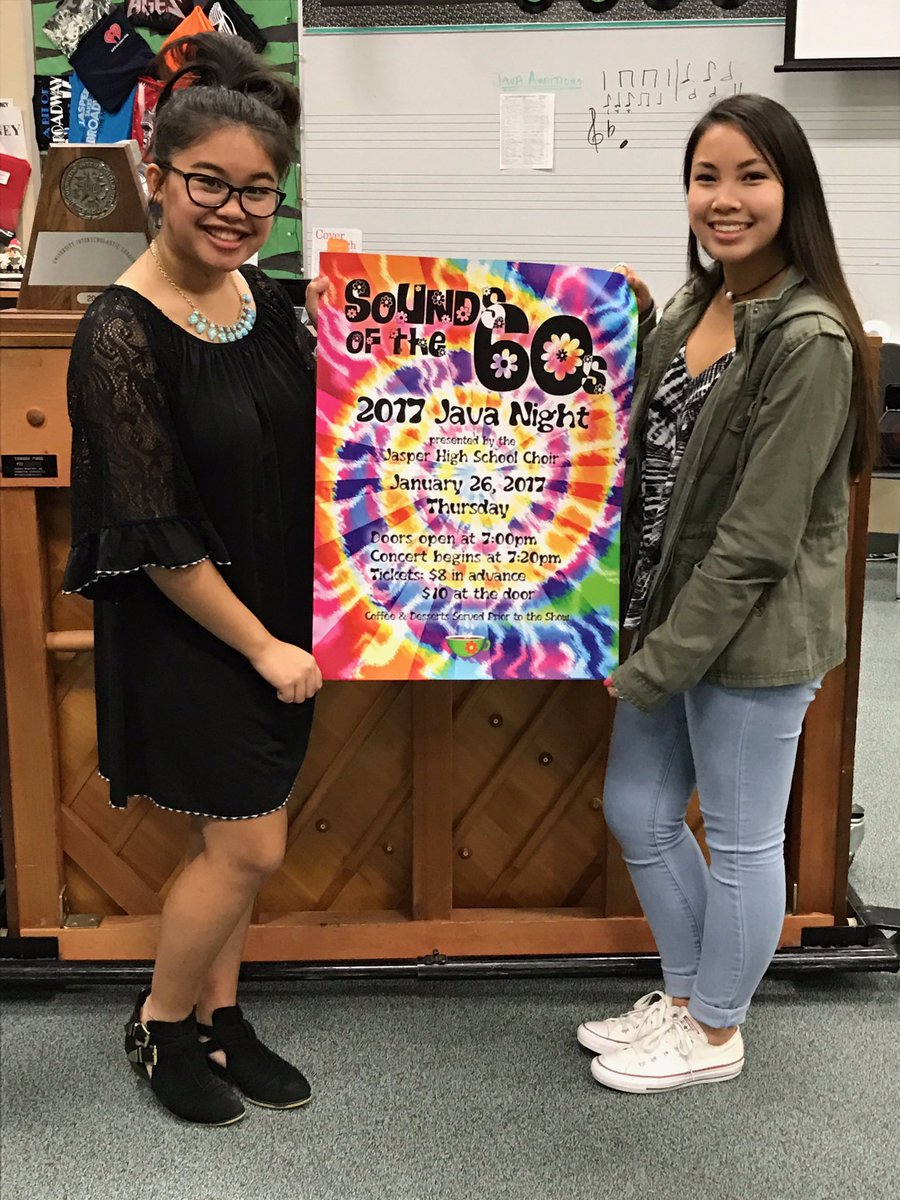 the jasper hs 2017 java night, sounds of the 60s, is coming up on Jan 26! $8 for tickets in advance and $10 at the door