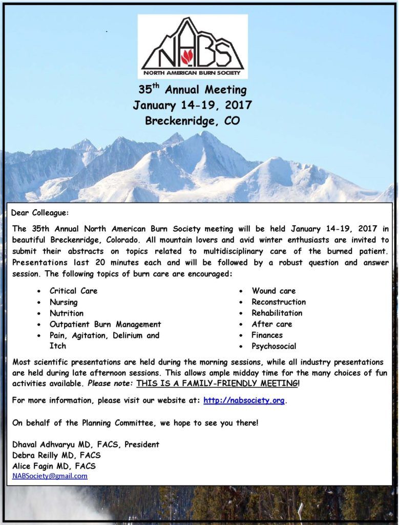 BurnPrevention's tweet photo. Check out the 35th annual meeting of the North American Burn Society https://t.co/qI3AxGdRBB #BurnPrevention #BurnSociety https://t.co/kG8VEUAuwr