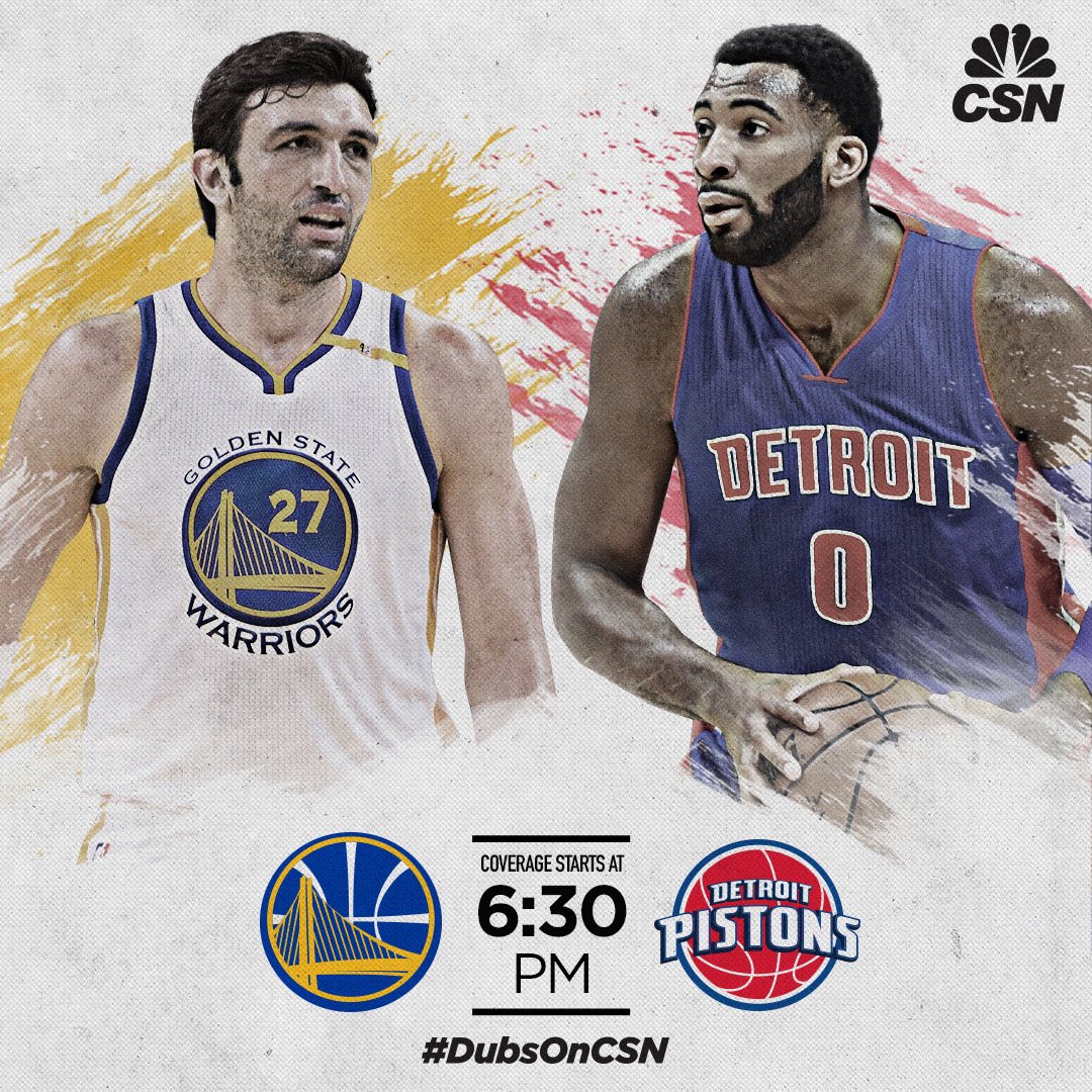 NBCSWarriors's tweet photo. The @DetroitPistons head to #WarriorsGround to take on the Dubs.
#DubsOnCSN
Zaza Pachulia #NBAVote https://t.co/DPIBqW7B3P