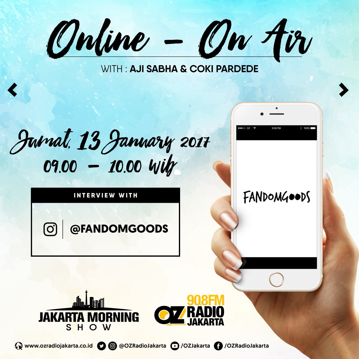 Infusionet's tweet photo. Oh iya! Udh hr Jumat, berarti hr ini kt bakal ada #ONLINEONAIR! Kali ini barengan #FANDOMGOODS! Nanti ada kuisnya juga lho, di jam 9-10 pagi https://t.co/htPUuIoksD