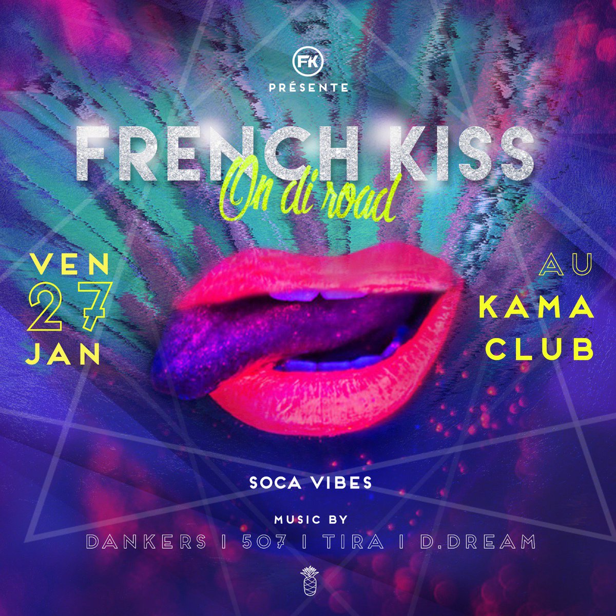 LilandHourlier's tweet image. On a l&apos;équipe parfaite pour une ambiance digne du carnaval ! Dankers, 507, Tira et D.Dream vont mettre le feu !

#FrenchKiss #SocaVibes