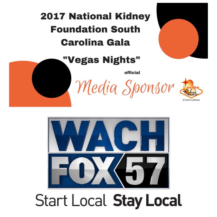 nkfteamsc's tweet photo. We are excited to announce @wachfox as the official media sponsor for the 2017 National Kidney Foundation South Carolina Gala! #nkfteamsc https://t.co/ZZowyWjizm