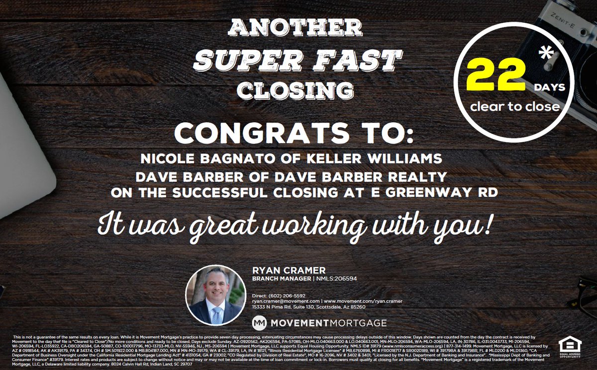 fastloanclose's tweet photo. Congrats to the new homeowner! #22days #clear2close https://t.co/X8gJVLsbcM