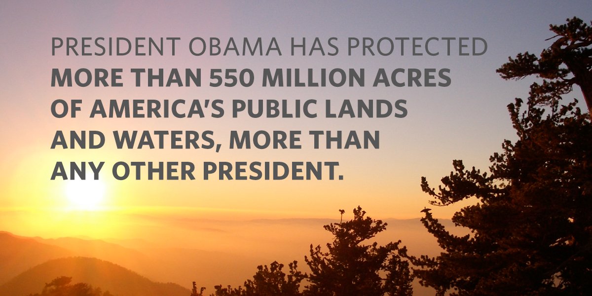 Since taking office, <a href="/POTUS/">President Donald J. Trump</a> has protected more land and water than any President in American history. go.wh.gov/svwWua