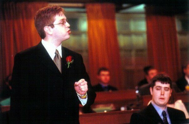 Chris_Bittle's tweet photo. Participating in #qmp70 brought back some good memories - With my Minister of Finance and Finesse @mike_mcnair #tbt #cdnpoli https://t.co/WpdwFTwxwB