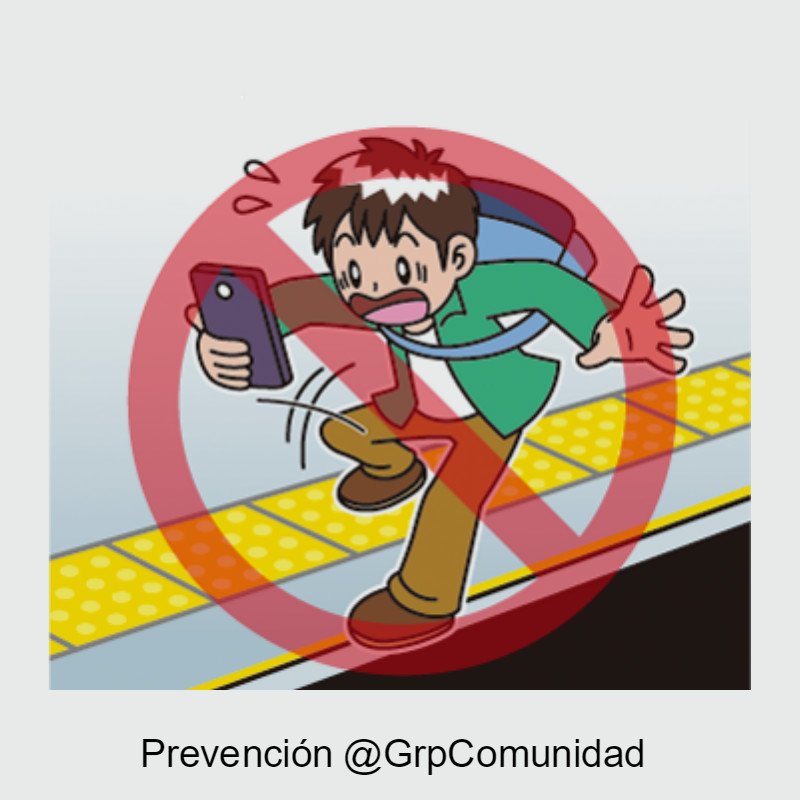 ⚠️ #Tip #Atención Evite el uso de teléfonos móviles mientras camina sobre la plataforma o andenes.