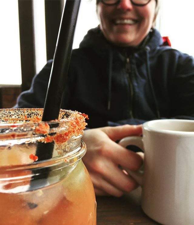 Coffee and bloody Mary's to start please. #browndog #pickledfishrestaurant #girlswholovegirls #lifeisforliving 📷: <a href="/sonyalynnlynn/">Sonya Lynn she/her</a>
