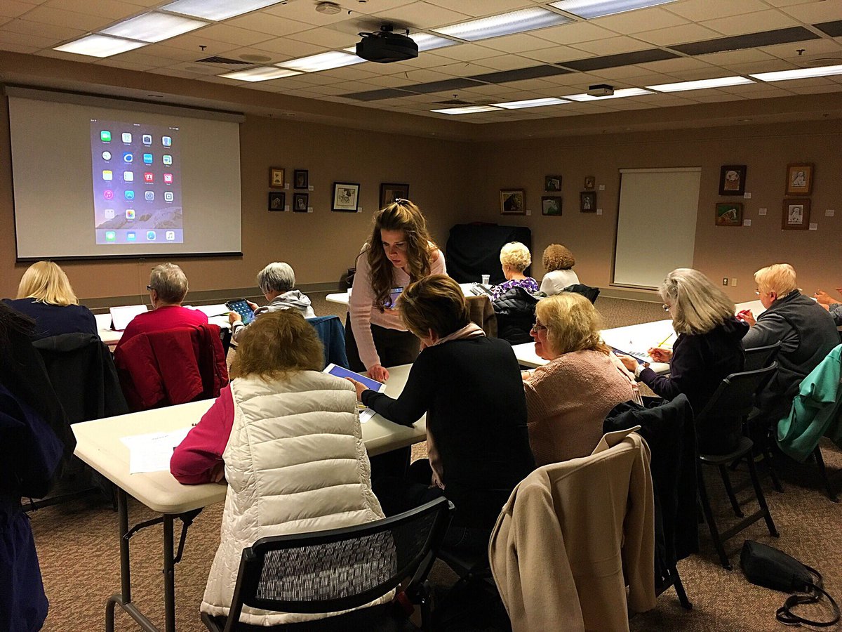 cheshirelibrary's tweet photo. Going on right now at CPL: Introduction to iPad. Lots of learning going on! #technologyprogram https://t.co/f3ff3Uhtus