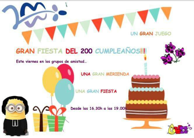 Este viernes será un día especial EL BICENTENARIO DE MARISTAS. Ven con nosotros a celebrar el cumpleaños de 16:30 a 19:00 🎉🎉🎊🎊🎉🎉🎊🎊