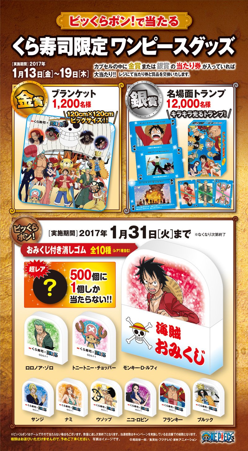 ONE PIECE - くら寿司 ワンピース ビッくらポン オリジナルマグネット