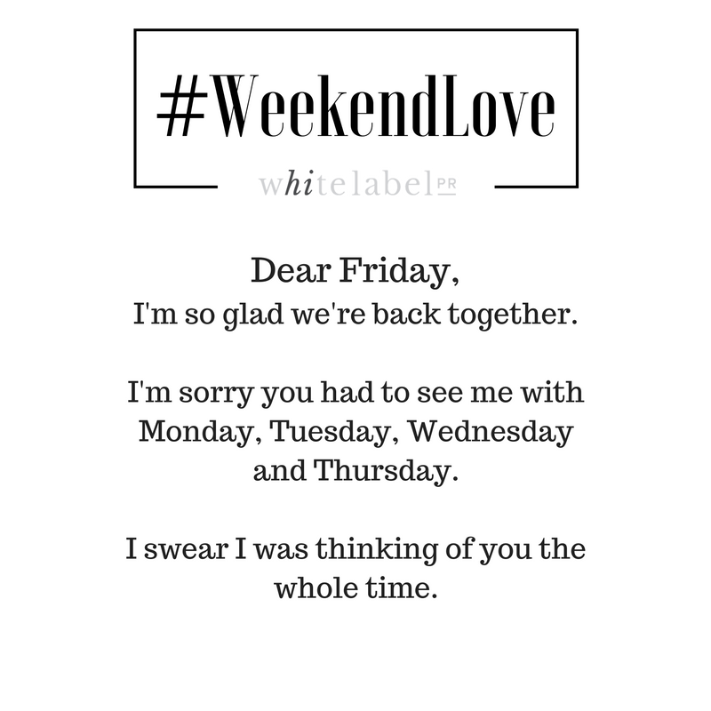 whitelabelprsg's tweet photo. Reconciliations are always the best, ain't they? π
#WeekendLove #Fridaythe13th #FridayFeeling #Weekend #TGIFridays #TGIF #WhiteLabelPR https://t.co/hOxd7eosr1