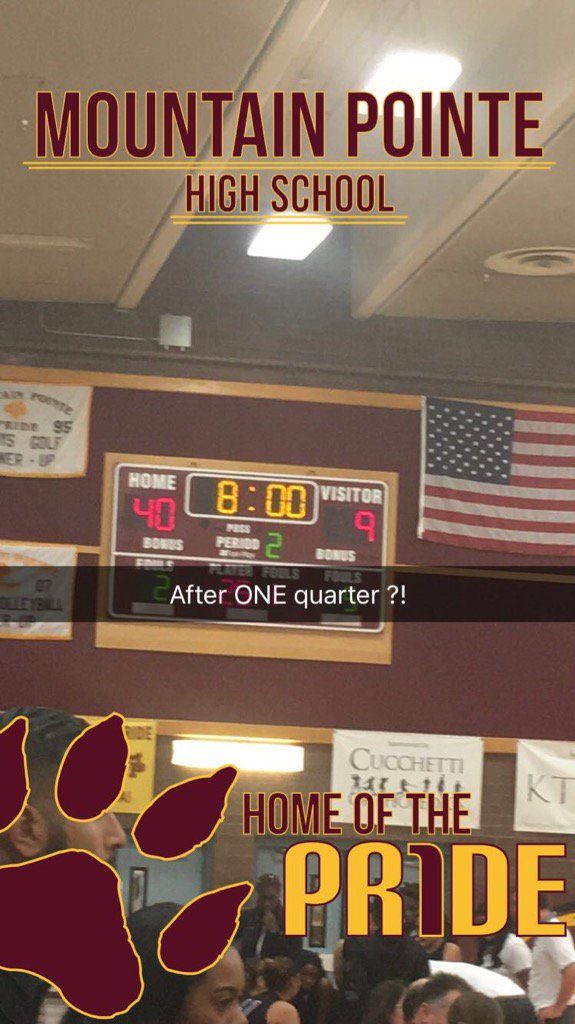 MPHSHoops's tweet photo. Our ladies on FIRE right now! Eve is 5-5 from 3 #RollPride https://t.co/u3pN0Qylqa