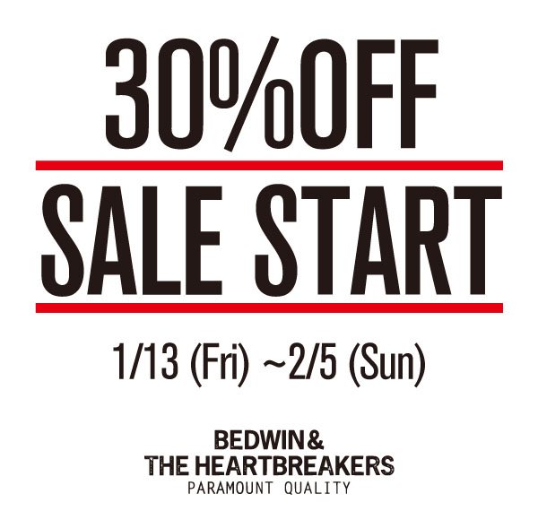 BEDWIN WINTER SALE開始！
本日より期間限定でオンラインストアにてセールを行います。完売次第終了となりますのでお早めにご覧下さい！！