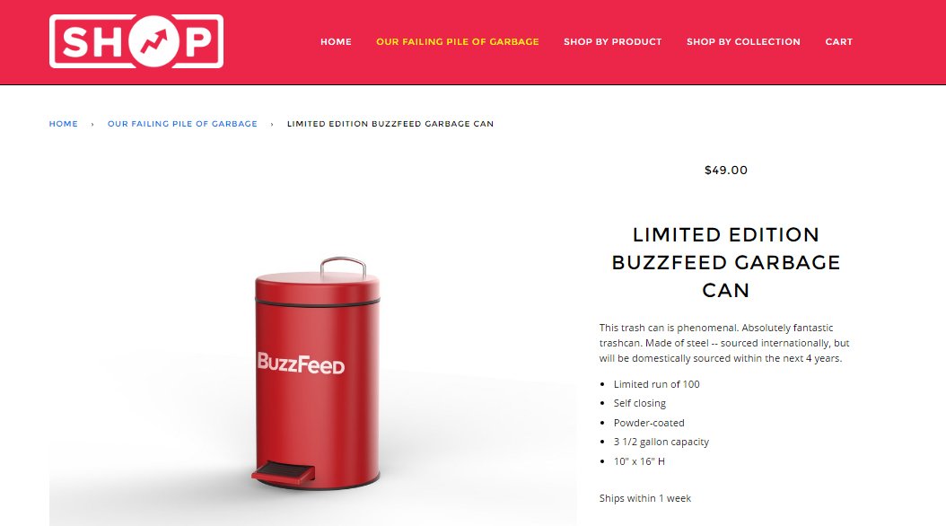 Donald Trump called BuzzFeed a "failing pile of garbage" yesterday. A few hours later they were selling this. 🗑 bit.ly/2ihNRss