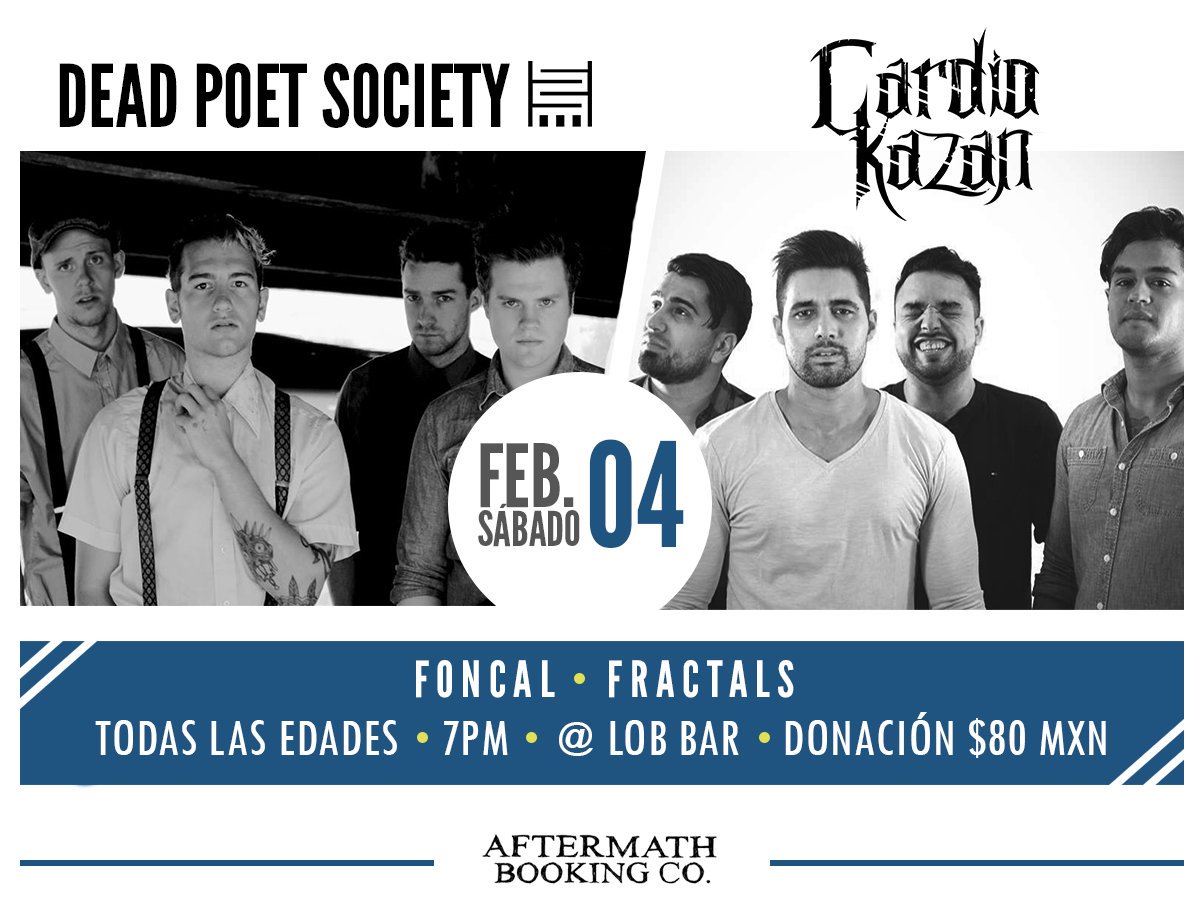 #Mexicali nos vemos el 04 de Febrero en Lob Bar con los Homies de <a href="/WeAreDPS/">Dead Poet Society</a>