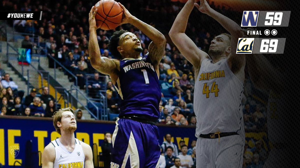 UW_MBB's tweet photo. Final from Haas Pavilion in Berkeley. Washington falls to California 69-59. David Crisp scores 16 to lead the Dawgs. #YOUmeWE https://t.co/BNcW2DnPXg