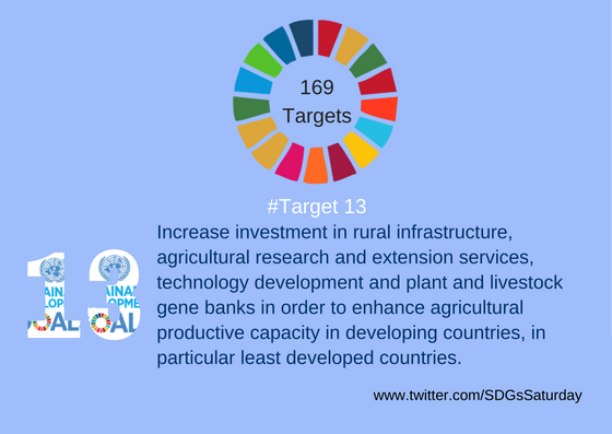 toyinsdgs's tweet photo. Day 13 of the New Year and we share #Target13 of the #SDGs #169Targets.
INVEST IN RURAL AGRICULTURE..... #TargetSDGs #SDG2 https://t.co/blzVhyIgLP
