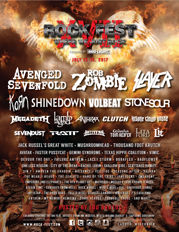TheOfficialA7X's tweet photo. Cadott, we're coming back for more! Last time we played @rockfestwi it was insane so we're making another stop. https://t.co/Lm7PphlA8b https://t.co/Az26IvOviz