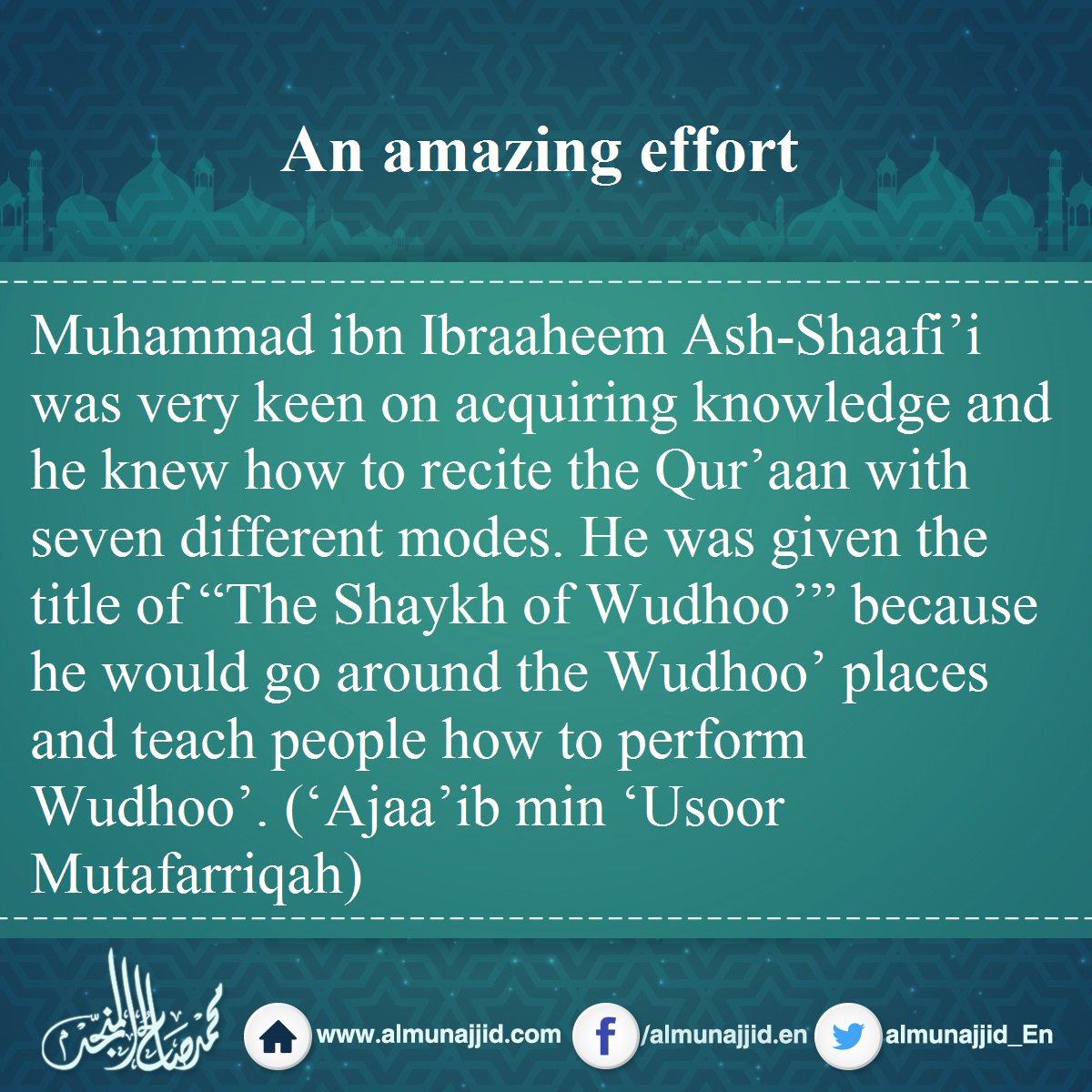 almunajjid_En's tweet photo. An amazing effort

#Quran #Quraan #Wudhoo #Wudhu #Wudoo #Wudu https://t.co/hjjk8tgnIt